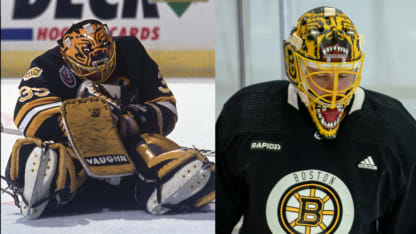 Linus Ullmark debuts his Winter Classic equipment, paying tribute to former  Bruins goalie Byron Dafoe. 'Lord Byron […] I just loved the swag' : r/hockey