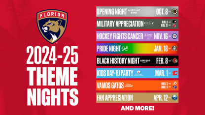 Florida Panthers Announce 2024-25 Theme Nights