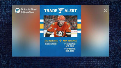 St. Louis Blues acquire Mason McTavish 