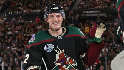Coyotes' Logan Cooley puts on show at NHL Global Series