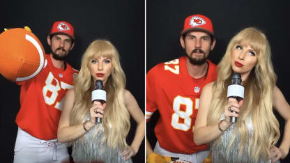 Hellebuyck brings Taylor Swift craze to NHL with costume