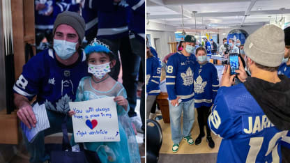Maple Leafs visit hospital split