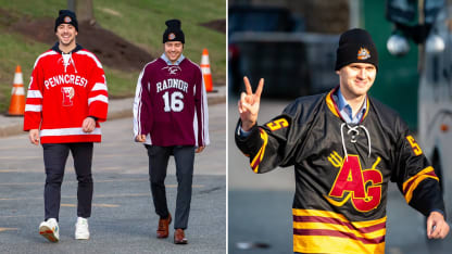 Philadelphia Flyers wear local high school hockey jerseys