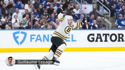 Marchand game 3 in Toronto badge Lepage