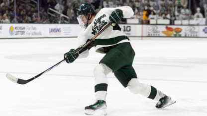 Sabres prospect Maxim Strbak progressing at Michigan State