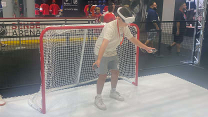 NHL Sense Arena virtual reality tool on display at Fanatics Fest NYC