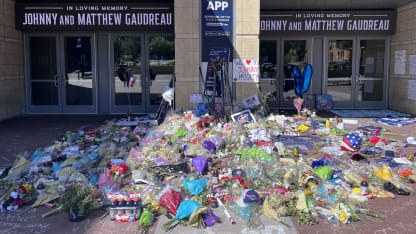 Gaudreau brothers memorial outside of Nationwide Arena