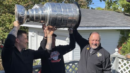 Hockeyville Celebration Stanley Cup on deck