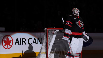 Linus Ullmark #35 of the Ottawa Senators