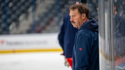 Guy Gaudreau Father of Johnny and Matthew serves as guest coach for Blue Jackets