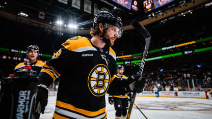 Pavel Zacha #18 of the Boston Bruins warms up against the Seattle Kraken at TD Garden on November 03, 2024 in Boston, Massachusetts. (Photo by China Wong/NHLI via Getty Images)