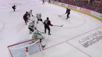 Necas gets lucky deflection for PPG