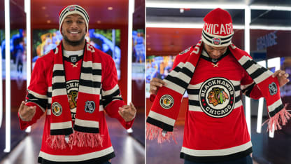 DJ Moore Blackhawks jersey split