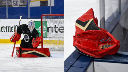 Jordan Binnington wears Team Canada 4 Nations gear at practice