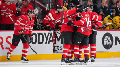 Mitch Marner scores Canada overtime goal assisted by Sidney Crosby