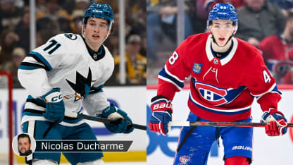 Celebrini Hutson badge Ducharme