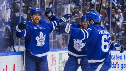 William Nylander scoring in Styles for Toronto in NHL playoffs