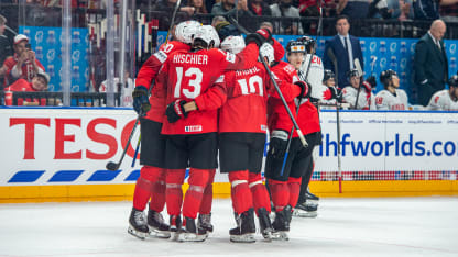 Hischier Ambühl Swiss National Team Celebration