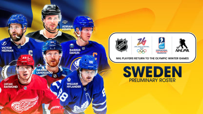 Sweden 2026 Olympics preliminary roster first six players