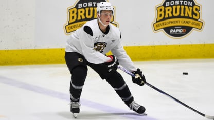 Bruins draft picks Hagens and Moore overcome travel delays make it to 1st skate