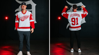 joueurs Tigers débarquent stade chandails numéro 91 Fedorov