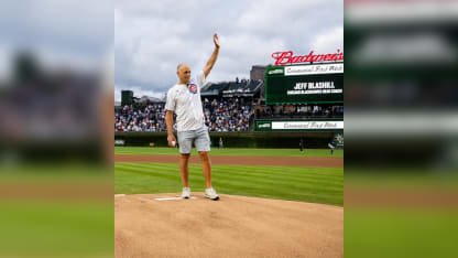 Blashill first pitch at Cubs game