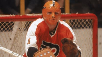 Doug Favell all orange Flyers mask