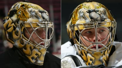 Johan Hedberg Moose mask in Pittsburgh