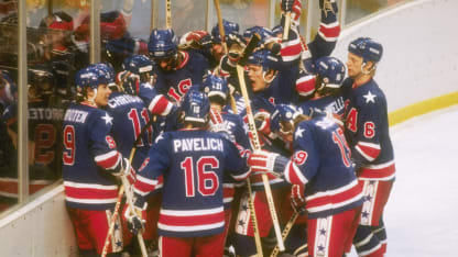 1980 US Olympic team celebrates