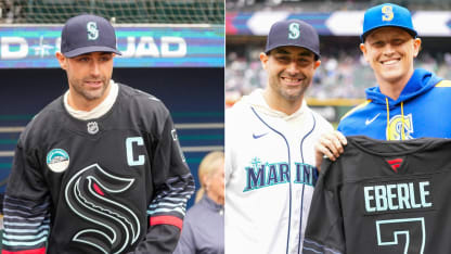 Seattle Kraken Mariners Jordan Eberle first pitch