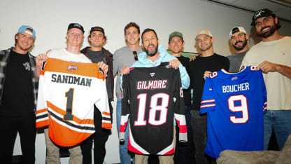 Adam Sandler tour Buffalo Sabres jerseys