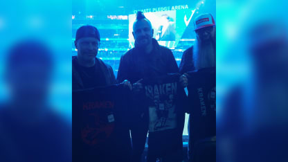 Three Days Grace attends Kraken preseason game
