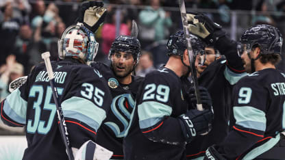 Seattle Kraken celebrate after win