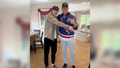 Schaefer with Esiason's Rangers jersey