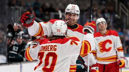 CGY@SJS: Lomberg scores goal against Yaroslav Askarov