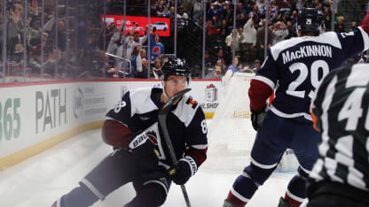 Necas rips it upstairs