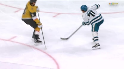 SJS@VGK: Celebrini scores goal against Carter Hart