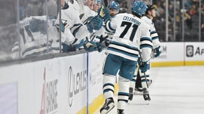 Celebrini breaks through for the Sharks