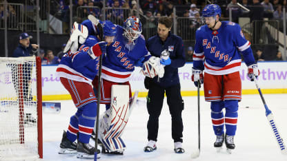 New York Rangers Igor Shesterkin injured against Utah Mammoth