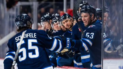 Scheifele gets a lucky bounce on the power play