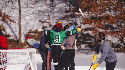Inside the Islanders Day Playing Pond Hockey at Lee's House