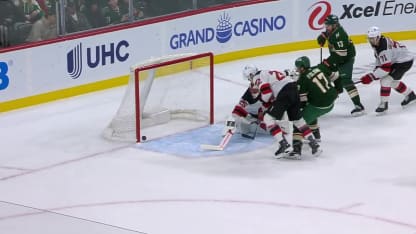 NJD@MIN: Foligno scores PPG against Jacob Markstrom