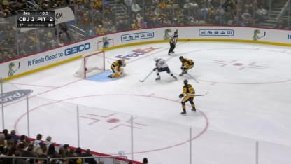 CBJ@PIT: Silovs with a great save against Adam Fantilli