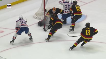 Roslovic slides it in on the backhand
