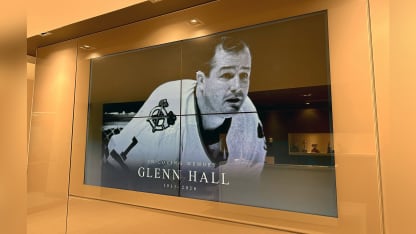 Goalie legend Glenn Hall memorial at Montreal Forum