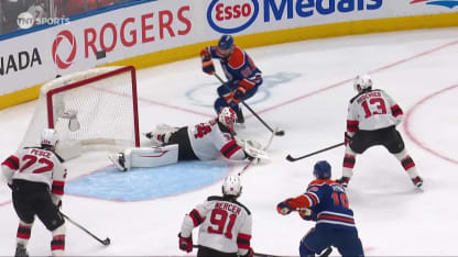 NJD@EDM: Allen with a great save against Jake Walman