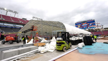 Tampa Bay Boston excited to hit Stadium Series ice after early tent removal
