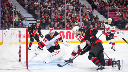 Cozens tallies 100th NHL goal on the power play