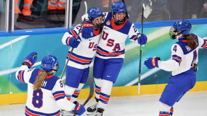 Team USA men cheer on womens squad vs Canada