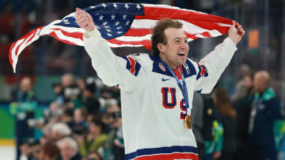 Charlie McAvoy USA after winning gold